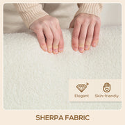 Cream White 2 Seater Sofa Settee with Soft Sherpa Fabric Upholstery by Homcom