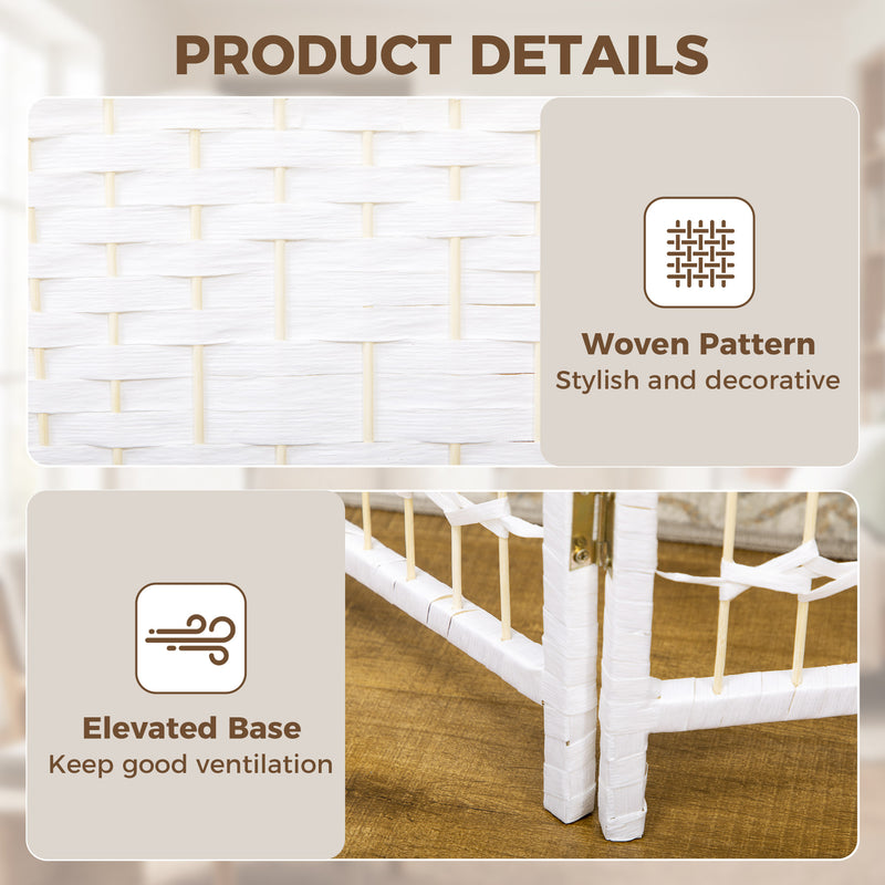 6 Panel Folding Room Divider for Instant Privacy and Flexible Space Separation White