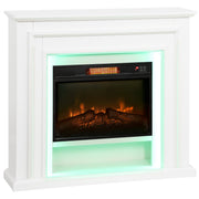 Electric Fireplace Heater with LED Flame Effect and Remote Control for Living Room, White