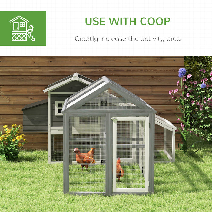 Large Wooden Chicken Run with Combinable Design and Secure Enclosure by PawHut