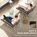 Set of 2 Khaki Sun Lounger Cushions 190x56x10cm UPF20+ Thick Sunbed Pads with Ties by Outsunny