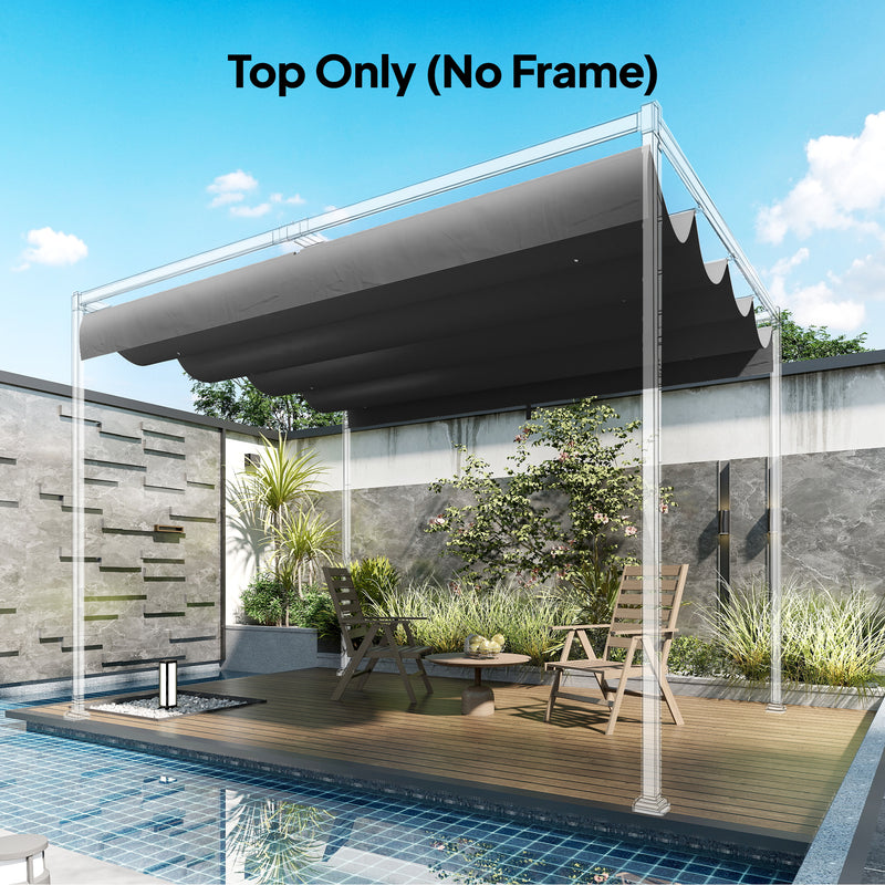 UV Resistant Retractable Replacement Pergola Canopy 4 x 3 m Ideal For Outdoor Shade Dark Grey Outsunny