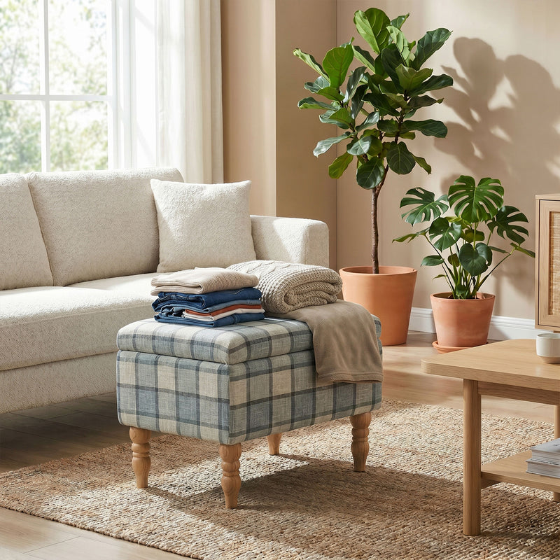 Storage Ottoman with Flip-Top Tray and Hidden Lounge Storage