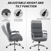 Ergonomic Executive Office Chair with Double Back Cushion and Tilt Function for Home, Charcoal Grey