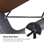 Grey 100L Collapsible Wooden Laundry Basket With Lid And Removable Lining For Storage