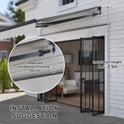 Light Grey 2.5 x 2m Electric Retractable Awning with Remote and UV30+ Sun Shade by Outsunny