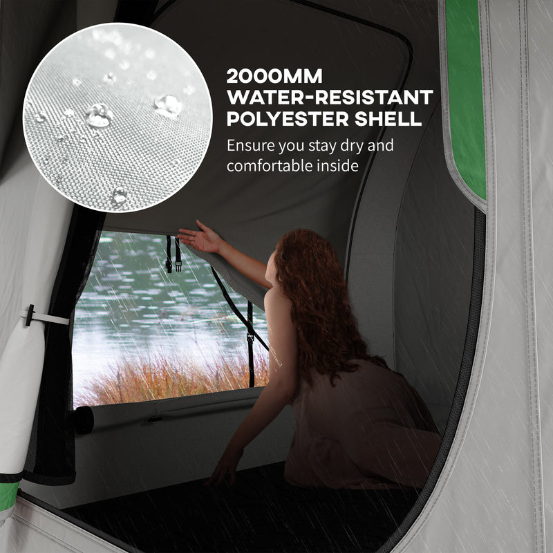Car Tent for Hatchback or SUV Camping with Water-Resistant Shelter and Mesh Window Grey and Green