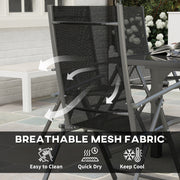 7 Piece Outdoor Dining Set Extendable Table and 6 Folding Chairs Grey by Outsunny