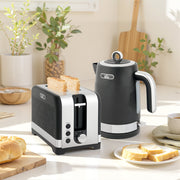 Textured Kettle and Toaster Set With Fast Boil and Wide Slots Ideal for Modern Kitchens Black