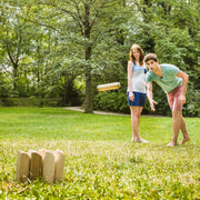 Wooden Molkky Skittles Game With Carry Box For Outdoor Garden Party Fun Natural AOSOM