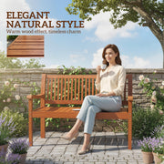 Wooden Garden Bench with Waterproof Cover for Comfortable Outdoor Seating Light Brown Outsunny