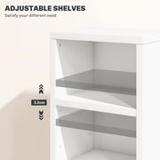 Set of Two Tall CD Storage Shelves for Organised Media Display, High Gloss White