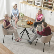 Round 80cm Industrial Dining Table in Oak Finish Ideal for Small Kitchens or Dining Areas