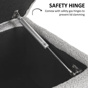 Fabric Storage Ottoman Bench With Wooden Legs For Bedroom Or Lounge 47L Capacity, Grey