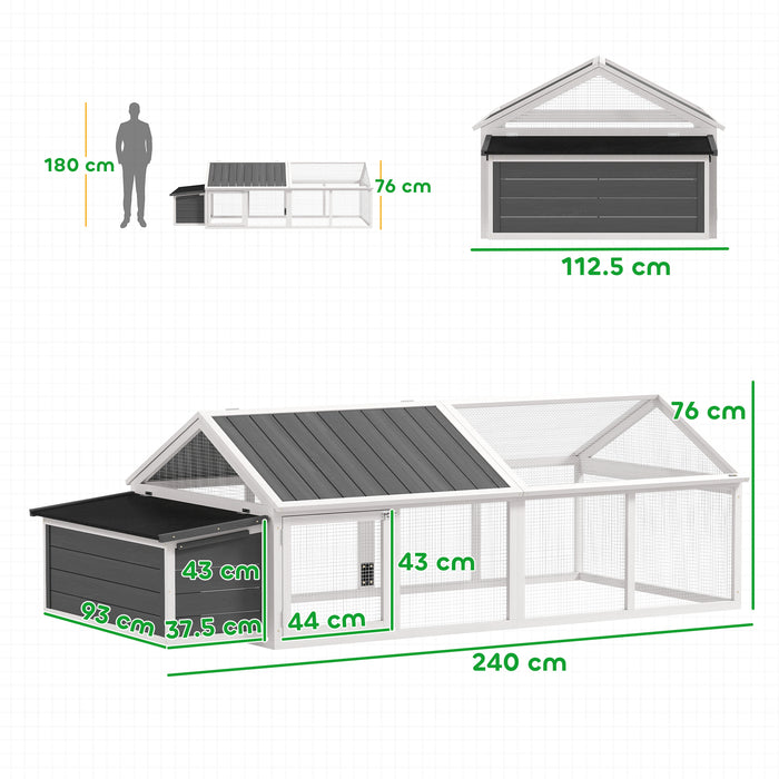White Wooden Chicken Coop With Nesting Box and Openable Roof for 4-8 Chickens by PawHut