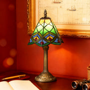 Tiffany Style Table Lamp With Stained Glass Shade Ideal For Bedroom Or Lounge Lighting Green
