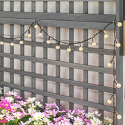 Wooden Raised Garden Planter With Trellis For Climbing Plants And Herbs Dark Grey Outsunny