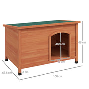 Outdoor Wooden Dog Kennel With Removable Floor and Open Roof for Easy Cleaning Natural Wood