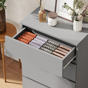 Chest of Drawers with 4 Spacious Handleless Storage Drawers for Bedroom Organisation Grey AOSOM