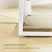 White Wood Effect Five Tier Corner Shelf for Home or Office Storage