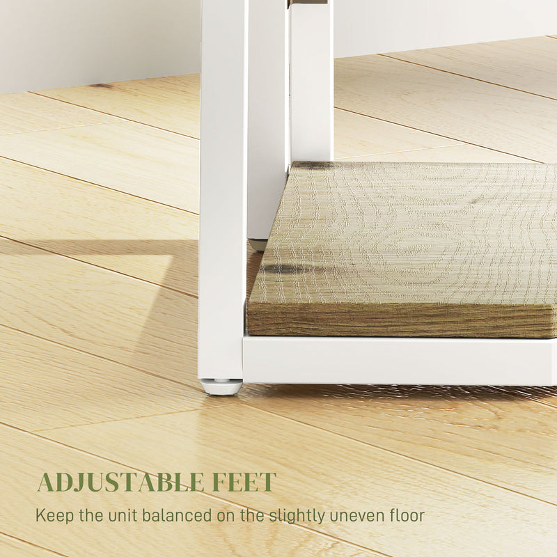 White Wood Effect Five Tier Corner Shelf for Home or Office Storage