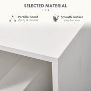 Set of 2 Three Tier Side Tables with Open Storage Shelves for Living Room or Bedroom, White