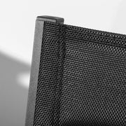 Set of 2 Black Aluminium Garden Chairs Stackable Outdoor Seating for Patio or Balcony