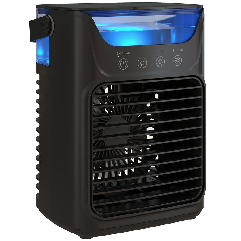 Desk Fan and Humidifier with Night Light for Cool Fresh Air at Home or Office Black AOSOM