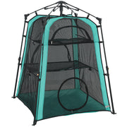 Cat Tent Three Level Outdoor Playhouse for Safe Garden or Balcony Exploration Black AOSOM