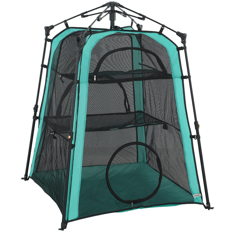 Cat Tent Three Level Outdoor Playhouse for Safe Garden or Balcony Exploration Black AOSOM