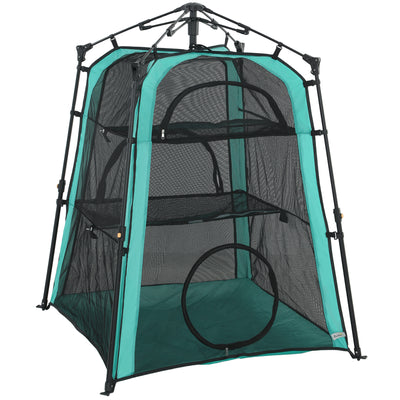 Cat Tent Three Level Outdoor Playhouse for Safe Garden or Balcony Exploration Black AOSOM