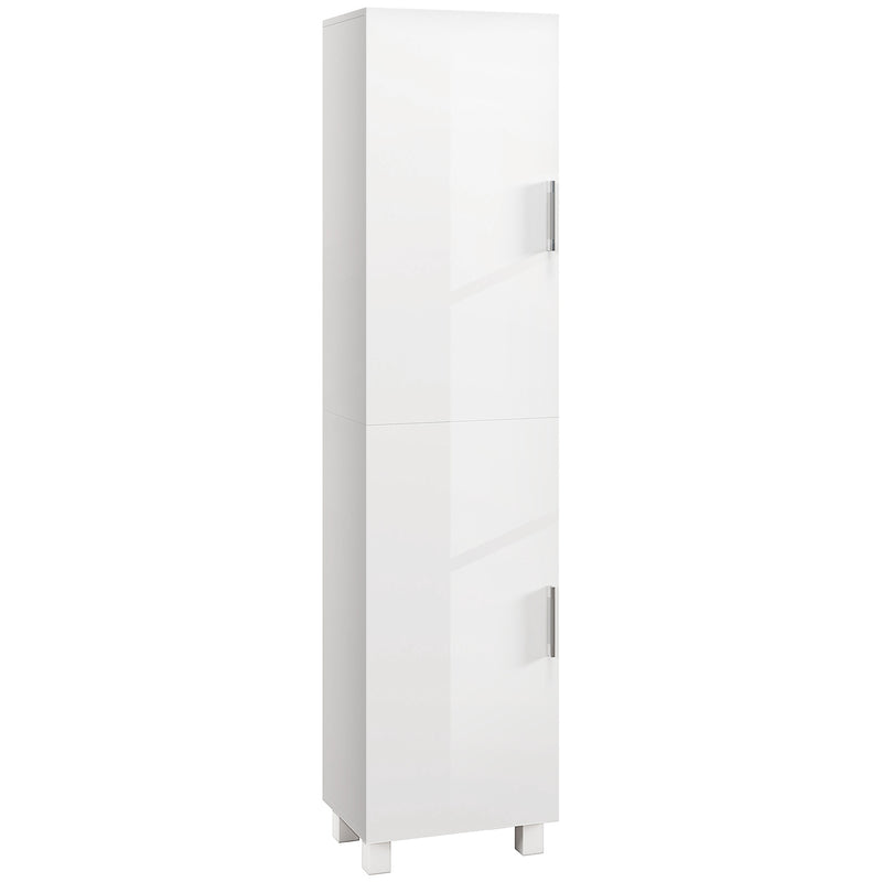 Tall Freestanding Bathroom Cabinet with Adjustable Shelves and Double Doors by HOMCOM