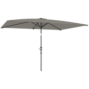 Light Grey 3x2m Rectangular Garden Parasol with Aluminium Tilt and Crank by Outsunny