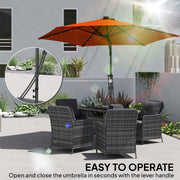 Orange 3m Cantilever Garden Parasol with Solar LED Lights for Patio and Decking by Outsunny