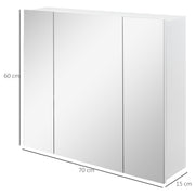 White Wall Mounted Bathroom Mirror Cabinet With Shelves For Toiletries Storage