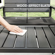 4pc Garden Furniture Set for All-Weather Outdoor Relaxing with Loveseat Coffee Table and Chairs Outsunny