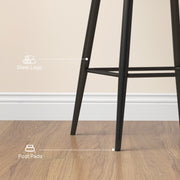 Set of 2 Velvet Bar Stools with Padded Seats Ideal for Kitchen or Home Bar, Brown