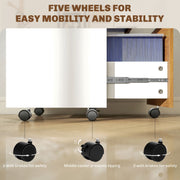 Lockable Two Drawer Office Filing Cabinet With Spacious Storage Wood Effect