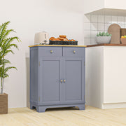 Kitchen Storage Cabinet with Drawers and Adjustable Shelves for Organised Worktops Grey Oak Homcom
