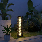 Solar Rattan Outdoor Lamp for Easy Automatic Garden Lighting Warm Glow Black Outsunny