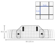 Adjustable Dog Car Guard Boot Barrier with Metal Mesh for Safe Travel, Black AOSOM
