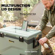 Camping Fridge with Wheels and Bluetooth Control for Fresh Food and Drinks 42.5L Green AOSOM