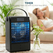 Portable Air Conditioner and Fan with Humidifier and LED Light for Bedrooms or Offices Black AOSOM