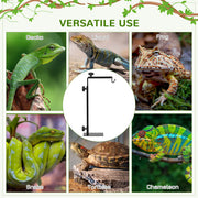 Adjustable Reptile Lamp Stand with Hook and Stable Base for Terrariums Black AOSOM