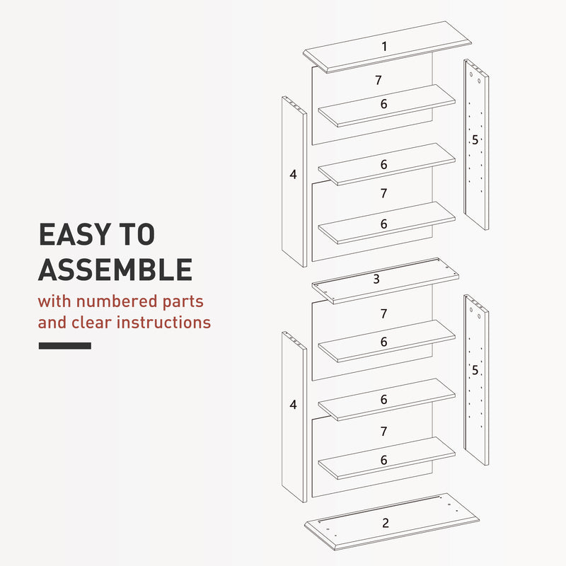 White Media Storage Cabinet Holds 360 CDs 185 DVDs or Blu-rays by Homcom