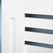 Modern MDF Radiator Cover Cabinet With Horizontal Slats For Living Room Or Bedroom, White