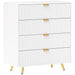 White Four Drawer Elegant Bedside Table with Storage by HOMCOM