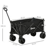 Folding Garden Trolley Wagon With Carry Bag For Camping Beach And Festivals 120kg Capacity