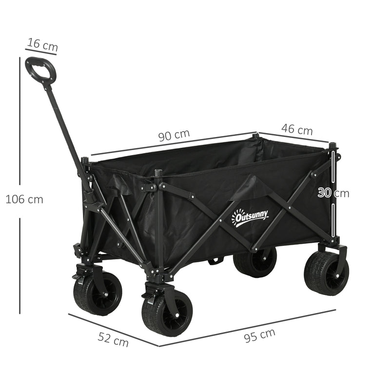 Folding Garden Trolley Wagon With Carry Bag For Camping Beach And Festivals 120kg Capacity