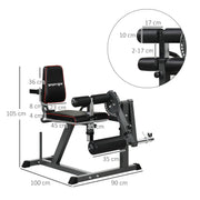 Seated Leg Extension and Curl Machine Adjustable Lower Body Workout Equipment by SPORTNOW AOSOM